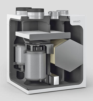 Bild 9: Lüftungsgerät von Brötje zur kontrollierten Be- und Entlüftung 
mit Wärmerückgewinnung Living Air
