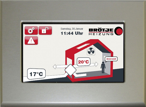 Bild 11: Brötje Living Air Raumgerät für Gerät „Comfort“ mit 
Touch-Glas-Display
