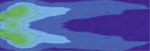 Bild 7a: Luftverteilung ohne Strömungsgleichrichter
