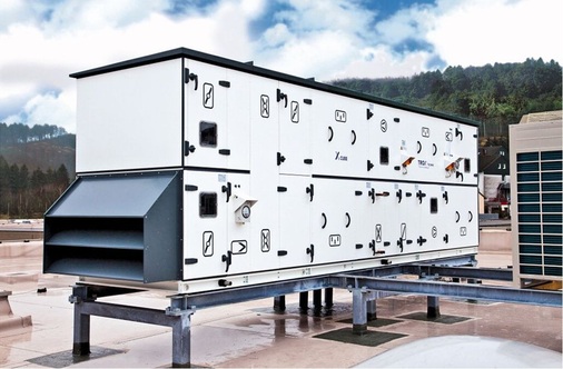 Auf dem Keuco-Hauptgebäude befindet sich ein wetterfestes System X-Cube, 
ebenfalls mit Rotationswärmeübertrager.
