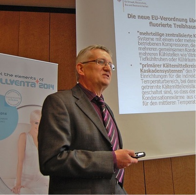 Rolf Engelhardt vom Bundesumweltministerium ­informierte zum Sachstand der 
Revision der F-Gase-VO.
