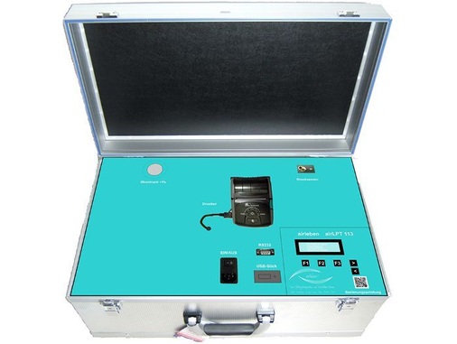 Für eine Luftdichtheitsprüfung werden kalibrierte ­Prüfgeräte, wie z. B. 
das Luft­dichtheitsprüfgerät airLPT113, verwendet.
