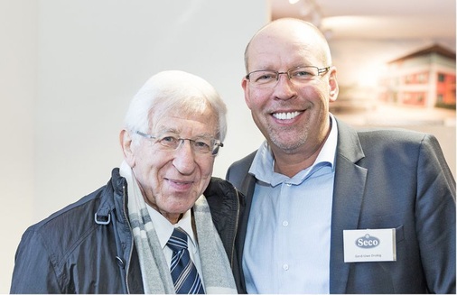 Gastredner Dr. Franz Alt an der Seite von Geschäftsführer Gerd-Uwe Drobig
