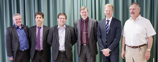 Der neue AREA-Vorstand (v. l.): Peter Bachmann (Director); Marco Buoni 
(Vice President); Graeme Fox (Immediate Past President); Per Jonnasson 
(President); Coen van de Sande (Treasurer); Wolfgang Zaremski (Director)

