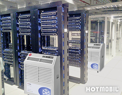 Wenn in Serverräumen die Kühlung ausfällt, sorgen die leistungsfähigen 
Splitgeräte für eine Senkung der Innenraumtemperatur.

