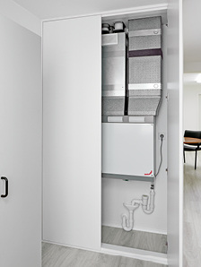 
Das zentrale Komfort-Lüftungsgerät ComfoAir 180 konnte in der Wandnische 
montiert werden.

