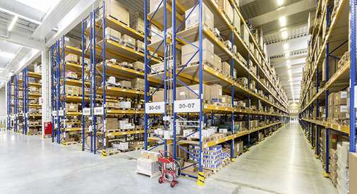 Ein Blick in das Lager in Stuttgart Fellbach

