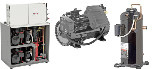
Im Verbund von links nach rechts: das finale Verbundsystem, der Stream CO
2
-Hubkolbenverdichter und der ZOD digitale Scrollverdichter

