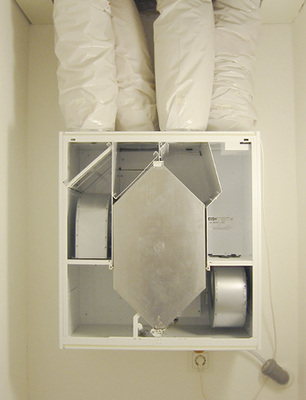 Eine Innenansicht des Lüftungsgeräts

