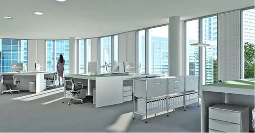 
Blick in einen Beispiel-Büroraum des Bauprojekts arabeska

 - © @form3d

