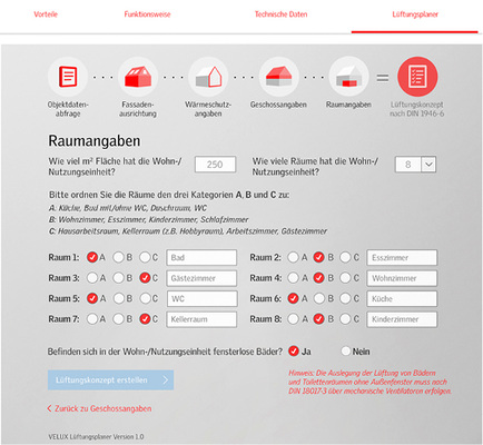 Im fünften Schritt werden Angaben zur Wohnfläche, zur Anzahl der Räume und 
deren Nutzungsart gemacht.


