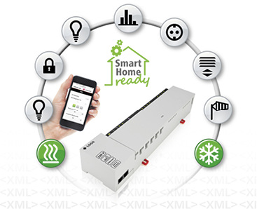 
Die intelligente Einzelraumregelung lässt sich über eine offene 
XML-Schnittstelle einfach in bestehende Hausautomationssysteme integrieren.

