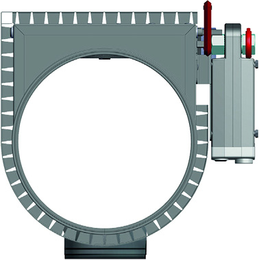 Die Brandschutzklappe GBK-K 90 hat einen freien Querschnitt, sodass der 
Querschnitt der Rohre frei bleibt.


