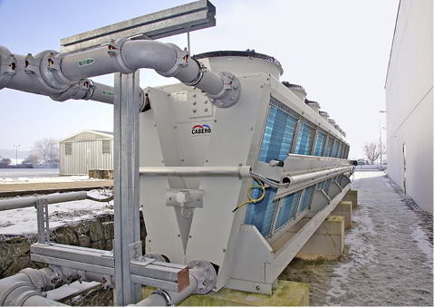 Die Abwärme der Absorptionskälteanlage gelangt im Sommer zu einem separaten 
Wasser-Luft-Außenkühler. Im Winter werden die Schaltschränke mit 
Außenluft gekühlt.

