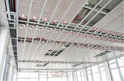 Für die Kühlung bieten sich die Deckenflächen besonders an.

