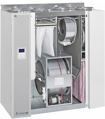 Bild 6: Feuchterückgewinnung kostet nicht mehr Energie. Im Vergleich zu 
Plattenwärmeübertragern ohne Feuchte-rückgewinnung, welche überwiegend 
verbaut werden, fällt die Wärmerückgewinnung bei 
Rotationswärmeübertragern mit Kondensationsverfahren sogar…