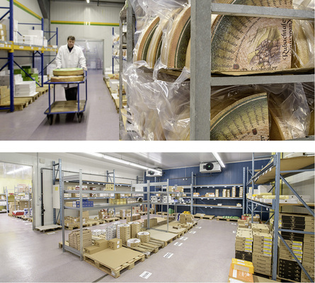 
500 verschiedene Käsesorten lagert der Großhändler Jäckle Käse in elf 
verschiedenen Räumen. Jeder Raum benötigt eine andere Kühltemperatur.

