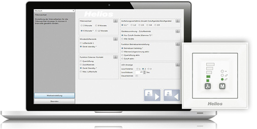 Über das Bedienelement des Lüftungssystems können drei Betriebsarten und 
fünf Lüftungsstufen geregelt werden.

