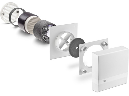 
Der e2-Lüfter zählt zu den kleinsten dezentralen Lüftern im Bereich 
Wohnungslüftung mit Wärme- rückgewinnung. Dazu trägt ein kompakter 
Wärmespeicher aus Keramik-Verbundstoff bei.

