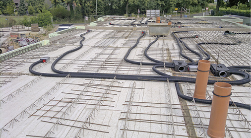 Lüftungsrohrsystem MaicoFFS in Beton verlegt

