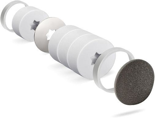 Grundlage für die günstigen Lärmdämmwerte sind der kleinere, 
sternförmige Querschnitt der Durchströmungsöffnung sowie der 
Spezialschaumstoff Basotect.


