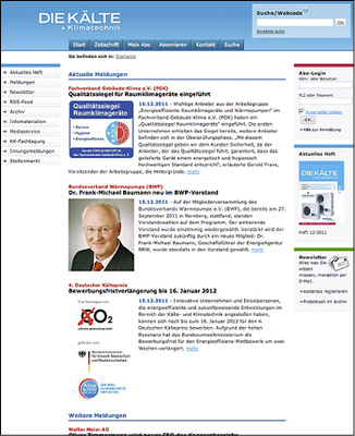 Die KK-Webseite aus dem Jahr 2011

