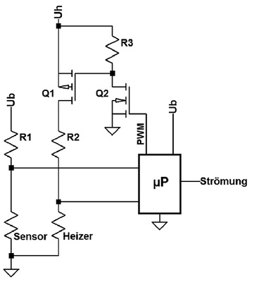 Bild 9: Schaltungskonzept zur Strömungsmessung

