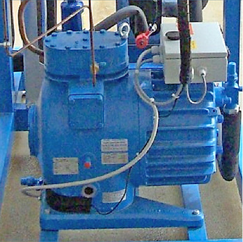 Bild 2: Der verbaute Goeldner-Verdichter für Propan

