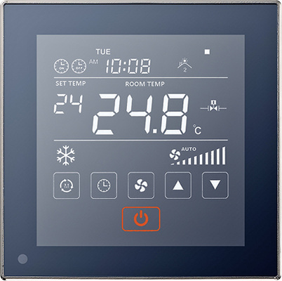 Speziell auf Gebläsekonvektoren mit 2- und 4-Rohrsystemen ausgelegt ist das 
FanCoil-Raumthermostat LCF Touch.

