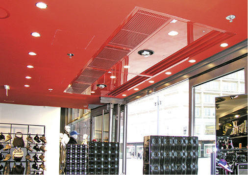 Der Türluftschleier Contur-DX passt sich vorhandenen Deckenkonstruktionen 
an.

