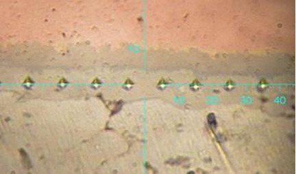 Bild 3: Härteverlauf (siehe auch Tabelle 2)

