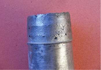 Bild 9: Ergebnis der Schälprüfung, Aluminiumrohr

