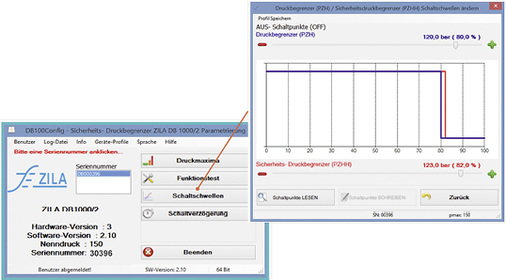 
Bild 4: Gerätekonfiguration mittels PC-Software und App

