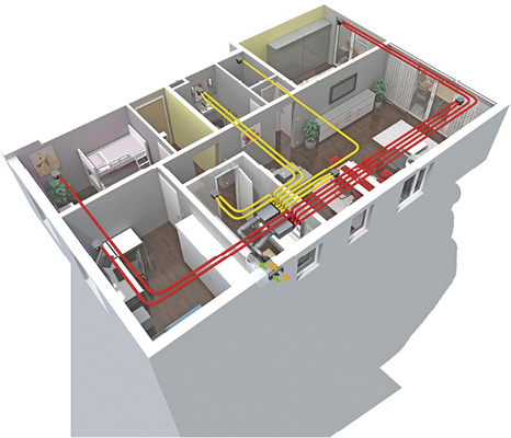 
Durch den Einsatz von flexiblen Rohrsystemen wird die Planung und Montage 
einer zentralen KWL-Anlage vereinfacht. Die Verlegung direkt von der Rolle 
erfolgt nahezu ohne Materialverlust.

