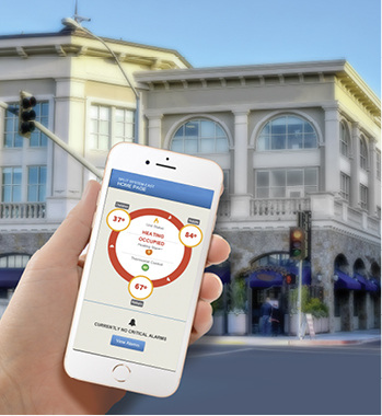 Beispiel für die Verasys-Benutzeroberfläche auf einem Smartphone. Das 
System ermöglicht den Fernzugriff über eine gesicherte Internetverbindung, 
Alarmbenachrichtigungen und die Anlagensteuerung.


