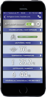 
Neben der Feinstaubbelastung misst der Airtracker alle weiteren zentralen 
Luftparameter für ein sicheres und effizientes Arbeiten.

