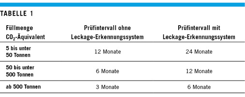 Tabelle 1: Prüfintervall in Abhängigkeit des CO
2
-Äquivalents

