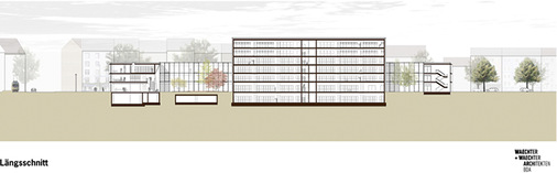 Das siebengeschossige Magazin, das Schatzhaus“, nimmt die eigentlichen 
Archivräume auf. Hier werden im Hinblick auf die eingelagerten empfindlichen 
Güter besondere Anforderungen an ein bestimmtes, gleichmäßiges Raumklima 
gestellt. Das unterirdische…