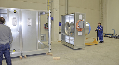 Vorbereitung zur RLT-Geräte-Messung mit ZerAx-Ventilator beim TÜV Süd.


