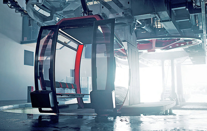 Die Einseilumlaufbahn-Kabine OMEGA V