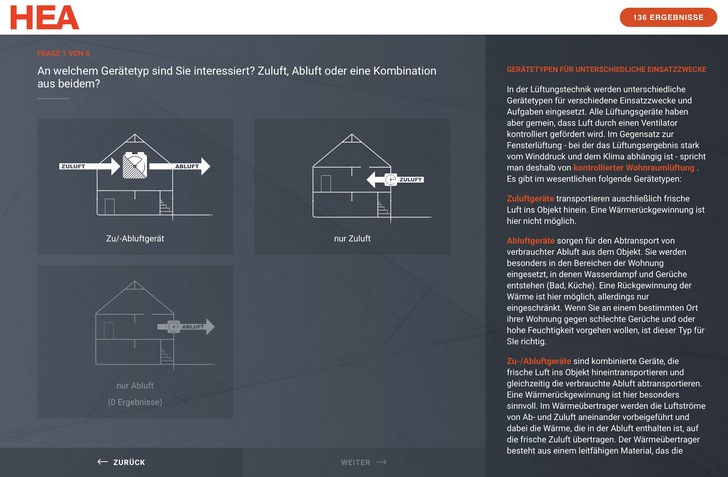 Eine neue Gerätesuche für Wohnungslüftungsgeräte ist jetzt online.