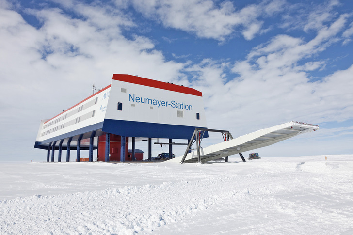 Die deutsche Forschungsstation Neumayer-Station III in der Antarktis