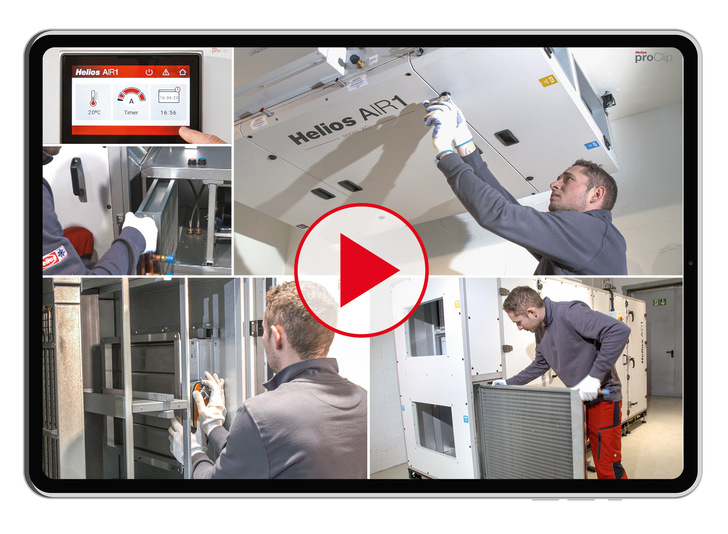 Kurze und aussagekräftige Video-Tutorials proClips für die Kompaktlüftungsgeräte Helios AIR1 stehen nun unter anderem auf YouTube bereit.