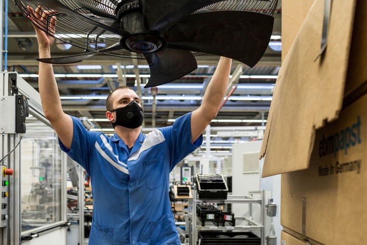 Ventilatorenproduktion im Werk Mulfingen.