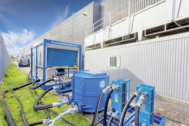 Temporäre Kühlung für ein Betriebsgebäude