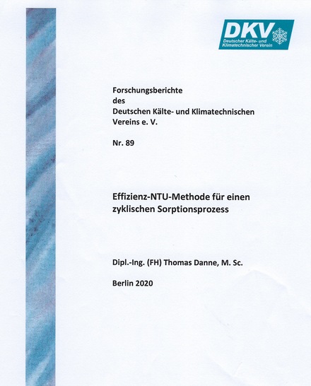 Eine "Effizienz-NTU-Methode für einen zyklischen Sorptionsprozess" beschreibt der neue DKV-Forschungsbericht Nr. 89.