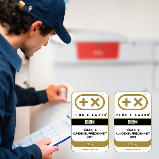 Der Plus X Award für „Höchste Kundenzufriedenheit“ im Bereich Lüftung ging an Helios Ventilatoren.