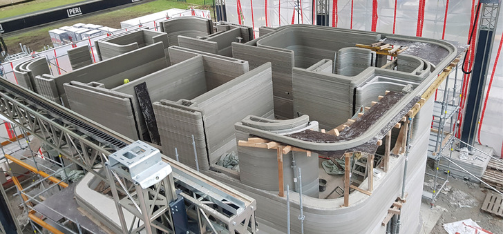 Fertig „gedruckte“ Etage des Wohnhauses.