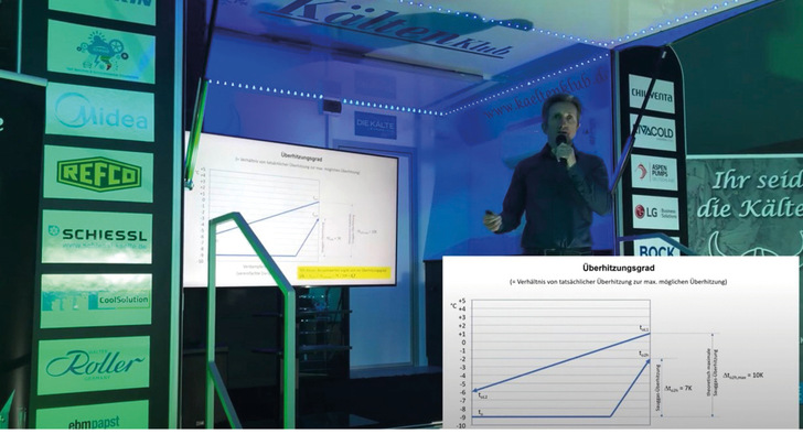 Michael Hendriks auf dem PINK-Anhänger im Vortragsmodus