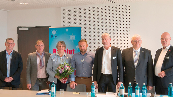 Der neue Vorstand des BIV (v.l.): Torsten March, Björn Sielaff, Manuela Gerke, Oliver Sandner, Frank Heuberger, Wilfried Otto, Heribert Baumeister)